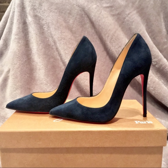 Christian Louboutin Navy Suede So Kate 120 - Picture 3 of 6